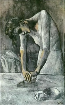 アイロンをかける女性 1904年 パブロ・ピカソ Oil Paintings